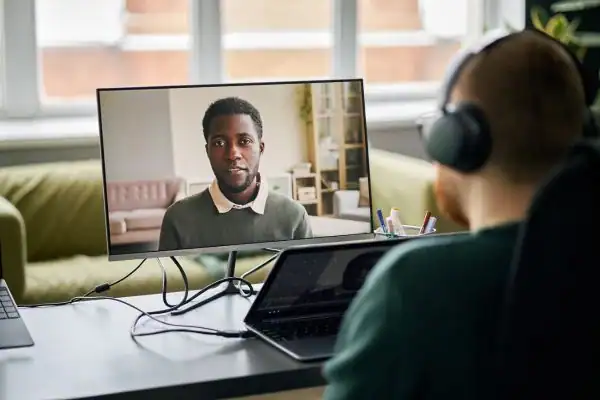Man attending online mediation Hitchin MIAMS session